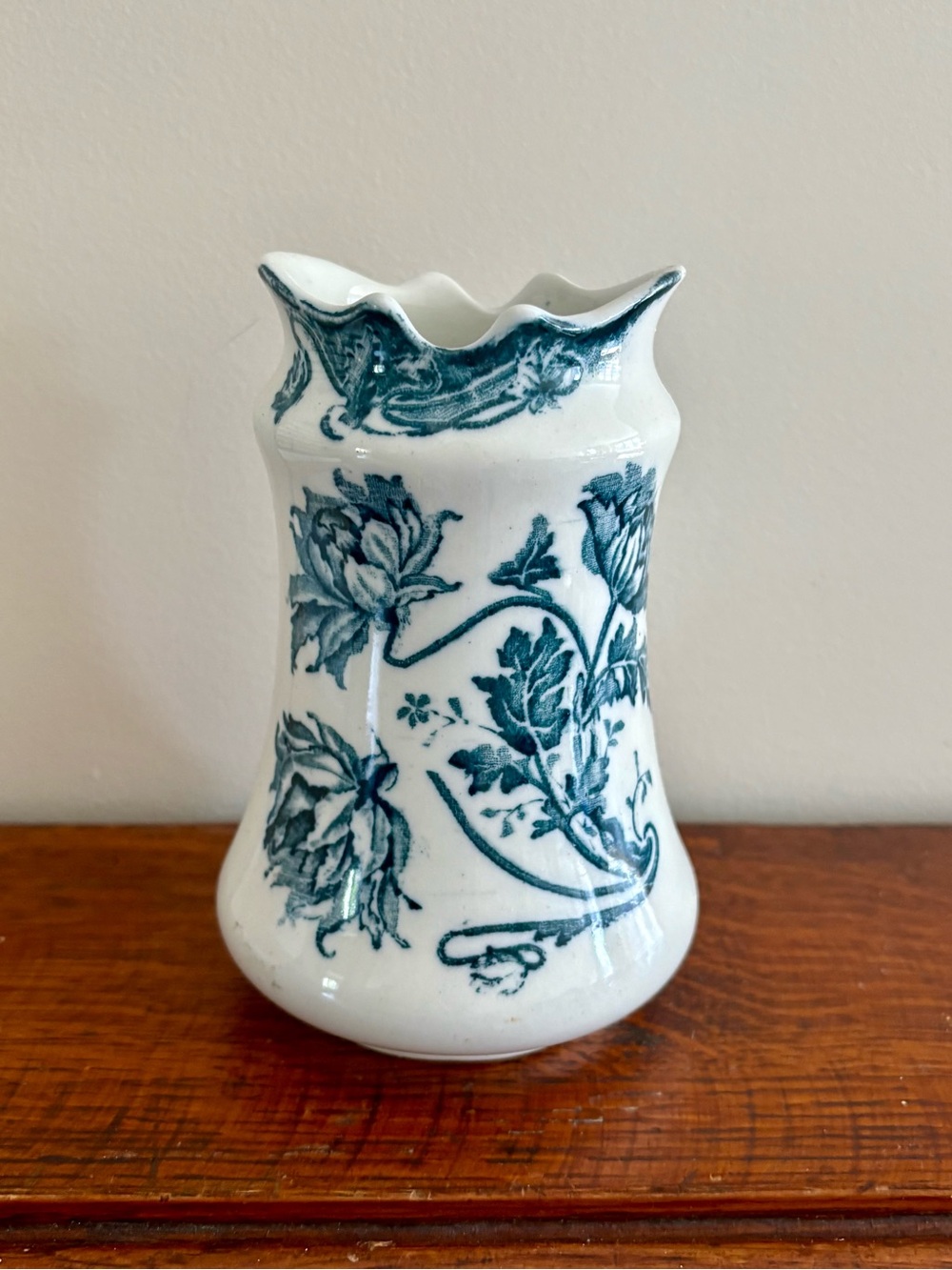Stoke England Togo Colonial Pottery Blue and White Transferware Vase